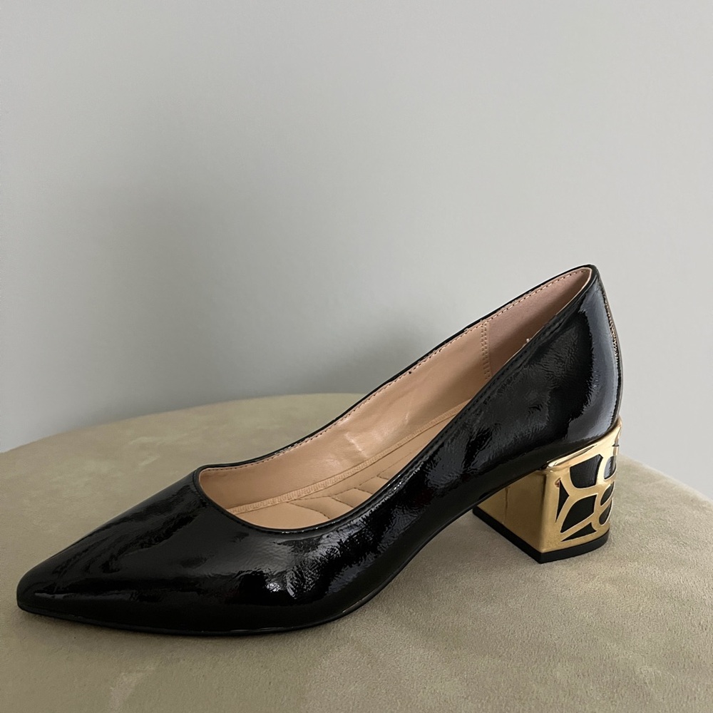 Adrienne Vittadini Flair-1 Patent Pump - Black